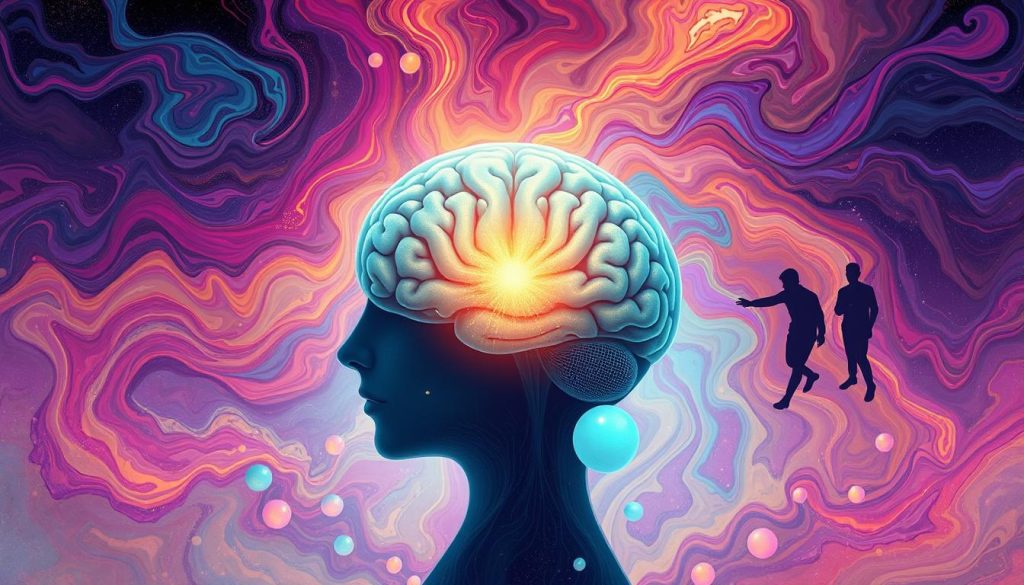 Brain illustration showing pineal cyst hormonal effects