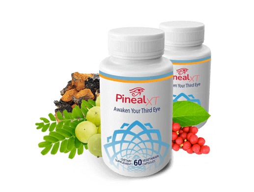 Pineal gland supplement bottles pineal xt with natural ingredients shown